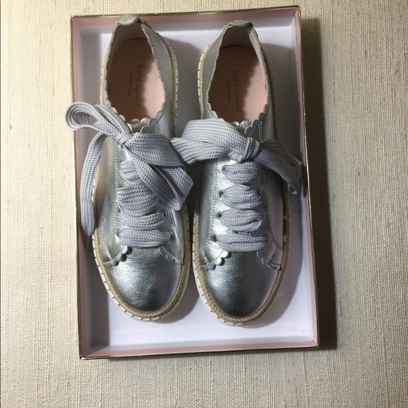 Kate Spade Lena Silver Metallic Sneaker. - Picture 10 of 14